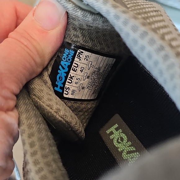 Hoka Gray and Green Running Shoes Size 8 Used - Picture 5 of 9